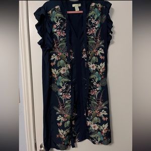 Oasis (brand) XXL above knee navy and floral dress